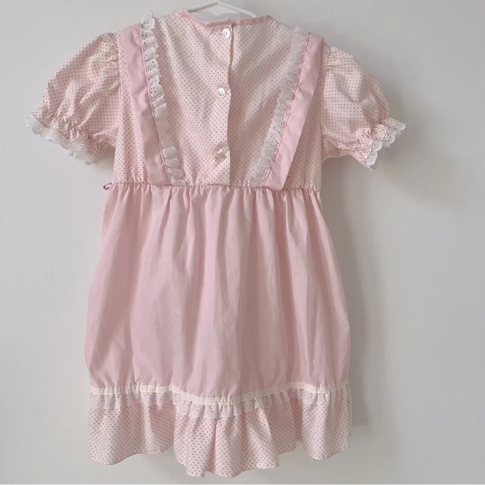 Vintage 1980s ILGWU Strawberry Shortcake Union Label Prairie Frock Dress